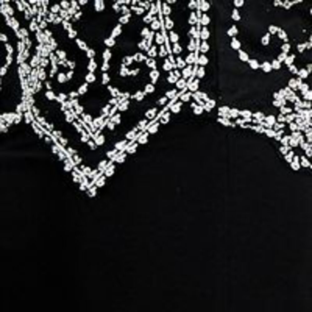 B DARLIN Womens Slitted Spaghetti Strap V Neck Full-Length Prom Shift Dress - Picture 4 of 4